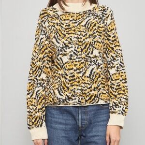 Rachel Comey Black, Gold and Cream Knit Pullover Sweater, size S
